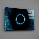 Eclipse Blue Flame Glass Wall Art