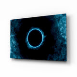 Eclipse Blue Flame Glass Wall Art