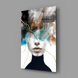 Ethereal Abstract Portrait Glass Wall Art