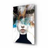 Ethereal Abstract Portrait Glass Wall Art