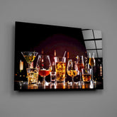 Elegant Cocktail Glasses Glass Wall Art