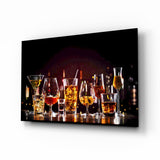 Elegant Cocktail Glasses Glass Wall Art