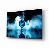 Mystic Blue Cocktail Glass Wall Art