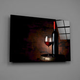 Elegant Red Wine Still Life Glass Wall Art