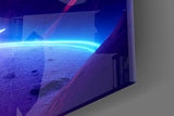 Neon Mountain Horizon Glass Wall Art