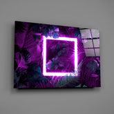 Neon Jungle Square Glass Wall Art