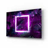 Neon Jungle Square Glass Wall Art