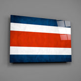 Flag of Costa Rica Glass Wall Art.