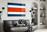 Flag of Costa Rica Glass Wall Art.