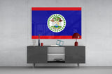 Flag of Belize Glass Wall Art.
