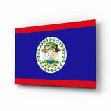 Belize Flag Glass Wall Art