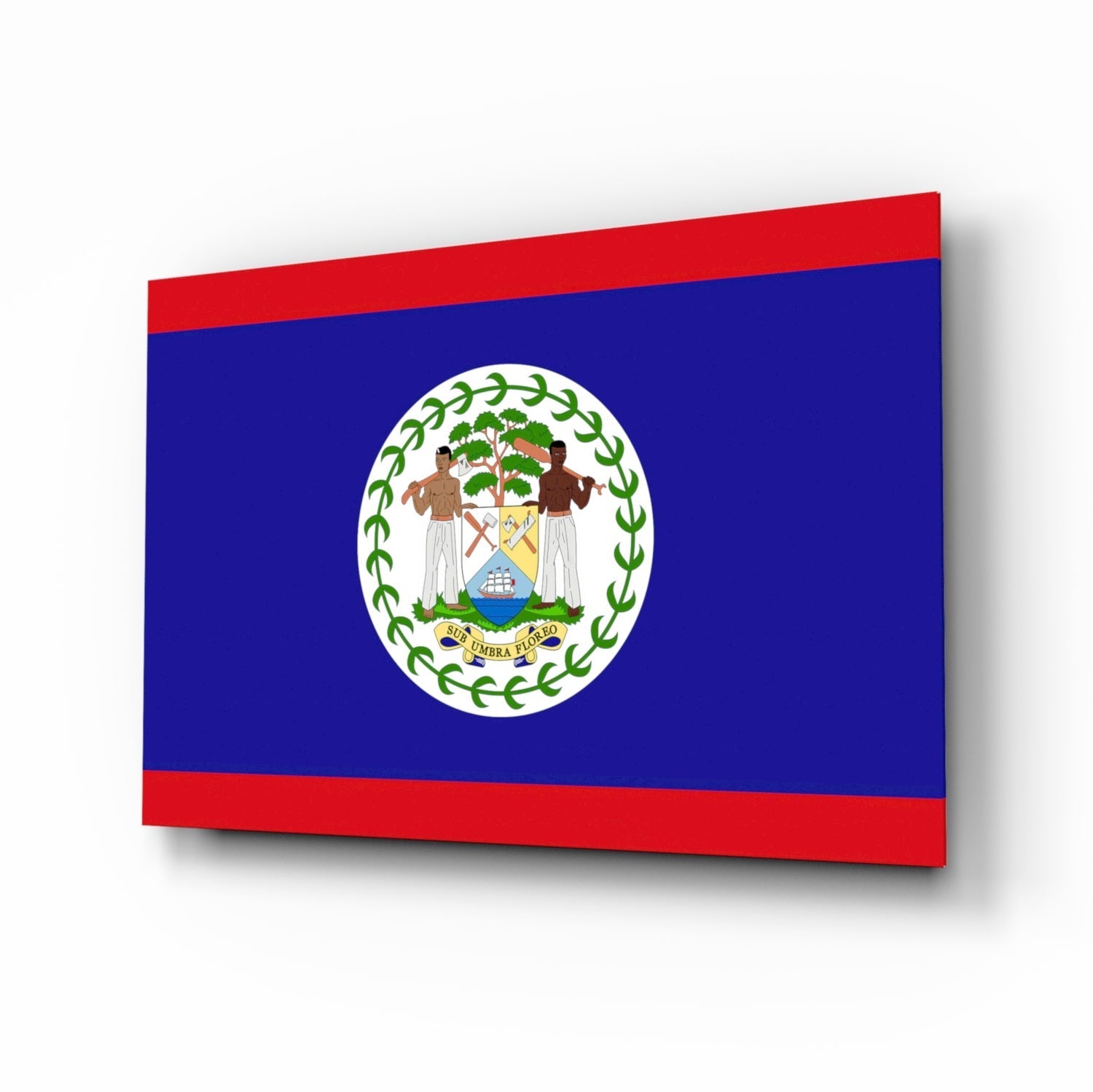 Flag of Belize Glass Wall Art.