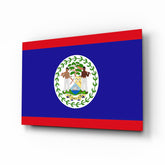 Flag of Belize Glass Wall Art.