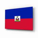 Flag of Haiti Glass Wall Art.