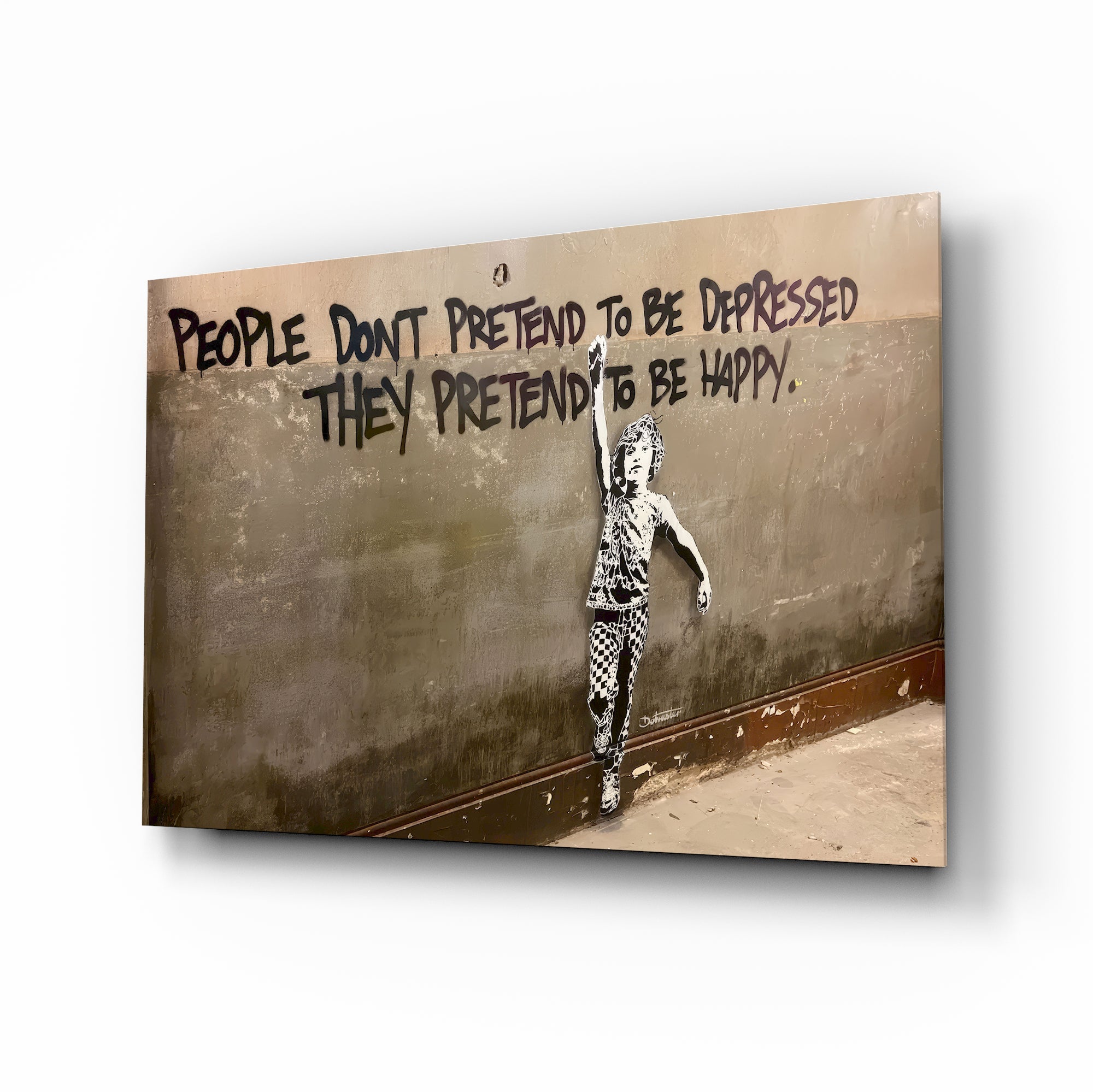 Urban Happiness Graffiti Glass Wall Art