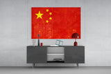 Flag of China Glass Wall Art.