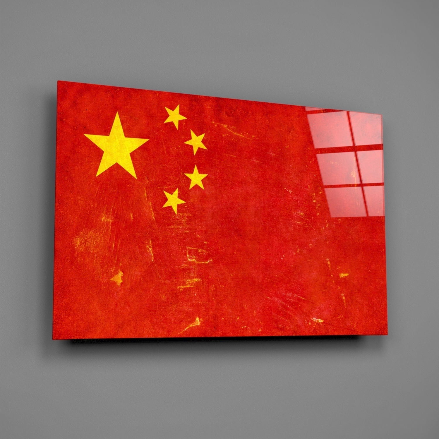 Flag of China Glass Wall Art.