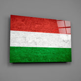 Hungarian Flag Textured Glass Wall Art