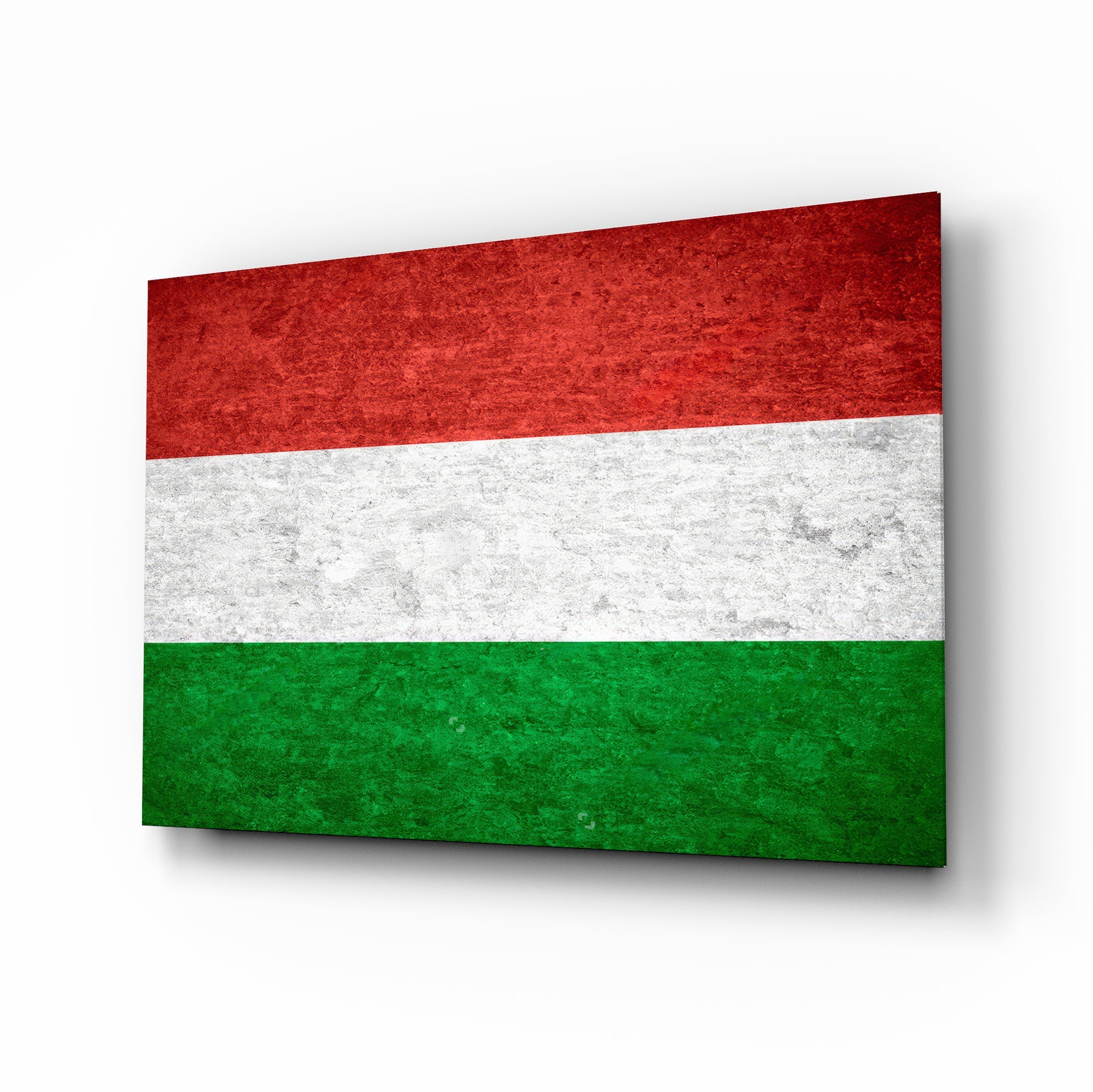 Hungarian Flag Textured Glass Wall Art