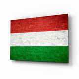 Hungarian Flag Textured Glass Wall Art