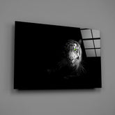 Ethereal Tiger Green Eye Glass Wall Art