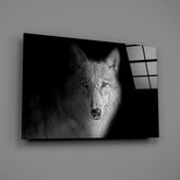 Ethereal Wolf Gaze Glass Wall Art