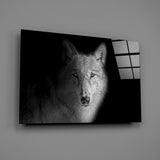 Ethereal Wolf Gaze Glass Wall Art