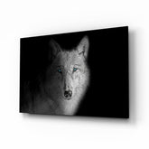Ethereal Wolf Gaze Glass Wall Art