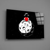 Moon Love Astronaut Glass Wall Art
