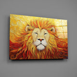 Eternal Lion Glass Wall Art