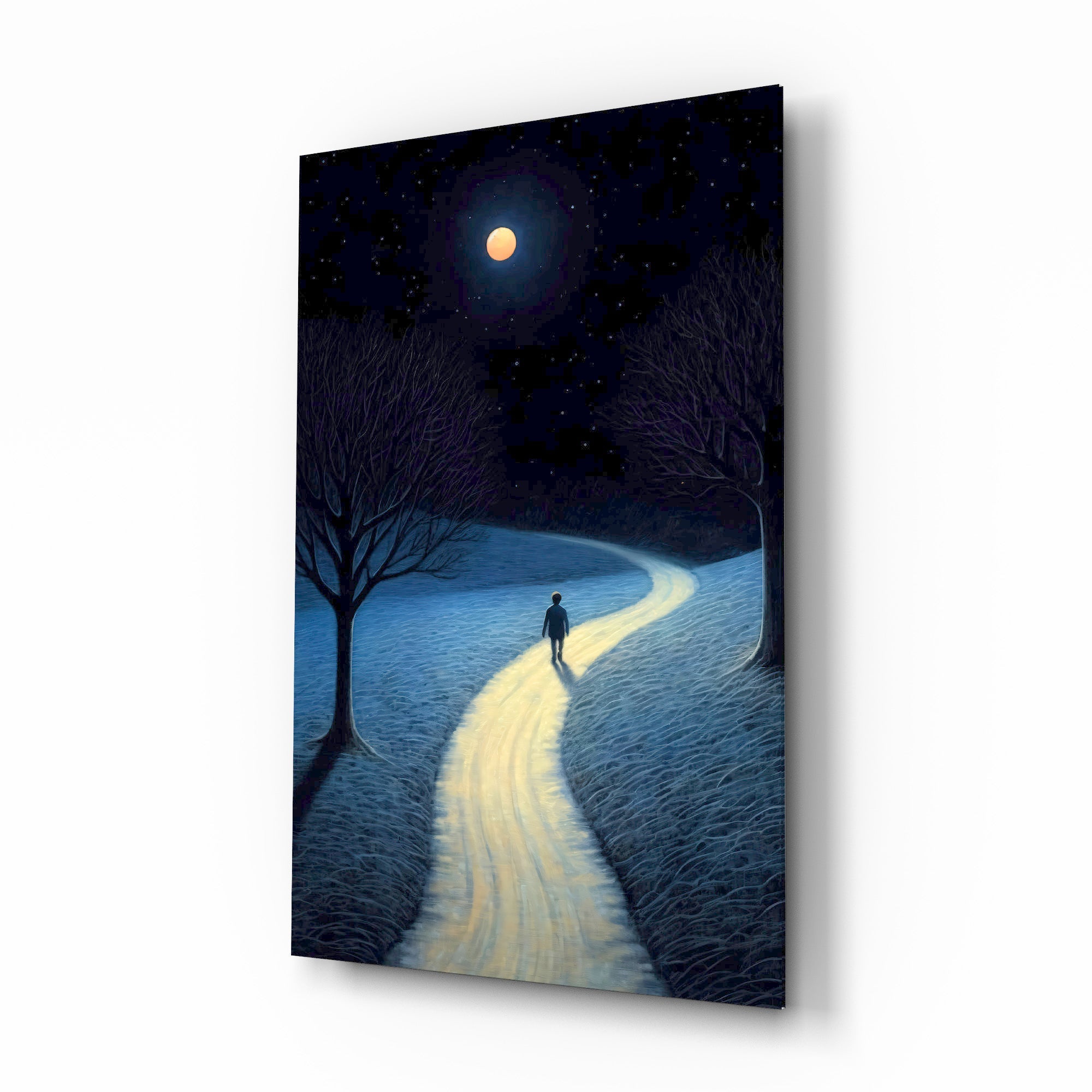 Moonlit Path Glass Wall Art