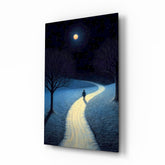 Moonlit Path Glass Wall Art