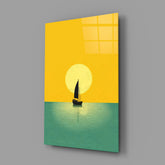 Sailboat Sunset Serenity Glass Wall Art
