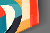 Abstract Geometric Woman Glass Wall Art