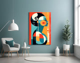 Abstract Geometric Woman Glass Wall Art