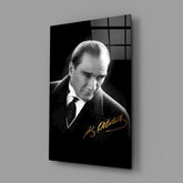 Ataturk Portrait Glass Wall Art