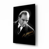 Ataturk Portrait Glass Wall Art