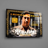 Pablo Escobar American Express Card Glass Wall Art