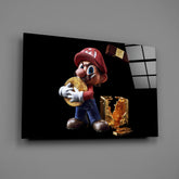 Mario Bitcoin Treasure Glass Wall Art