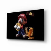 Mario Bitcoin Treasure Glass Wall Art