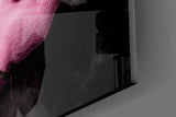 Pink Hipster Hippo Smoking Glass Wall Art