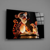 Tigger & Piglet in Midnight Glass Wall Art