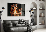 Tigger & Piglet in Midnight Glass Wall Art