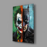 Joker & Batman Split Face Glass Wall Art