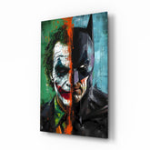 Joker & Batman Split Face Glass Wall Art