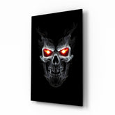 Fiery Skull Glass Wall Art