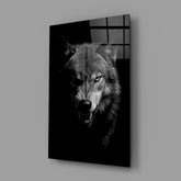 Elegant Wolf Portrait Glass Wall Art