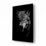 Elegant Wolf Portrait Glass Wall Art