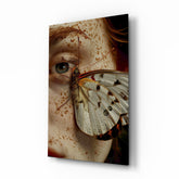 Butterfly on Skin Glass Wall Art