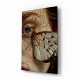 Butterfly on Skin Glass Wall Art